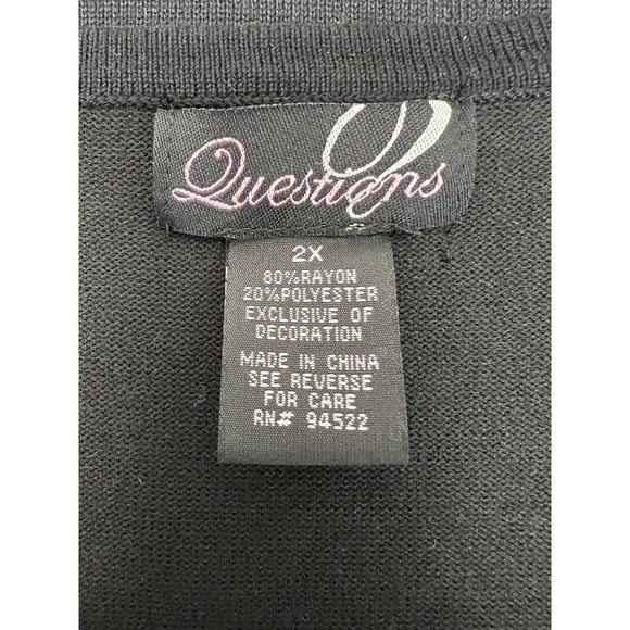 Women's Blouse / Sweater  Questions Gray Size 2X - Cold Shoulder Long Sleeves. - Picture 6 of 6